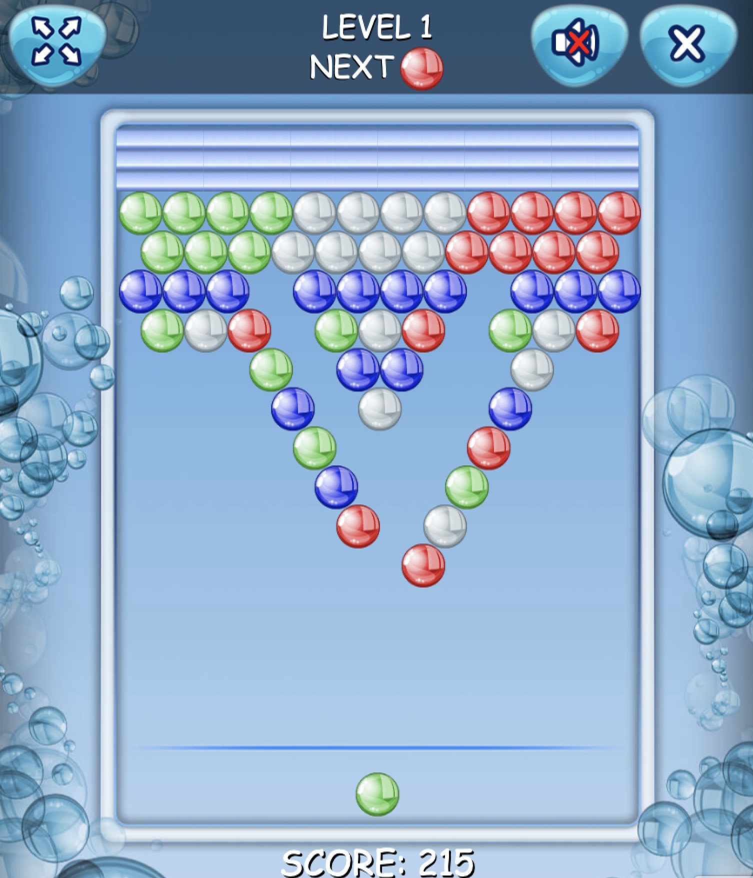 Play Free Browser Game Bubble Rush on GAWOONI.GAMES!